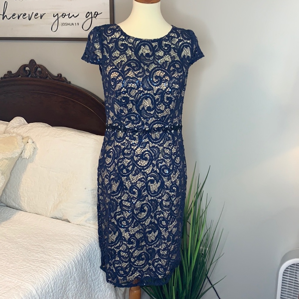 Navy lace dress